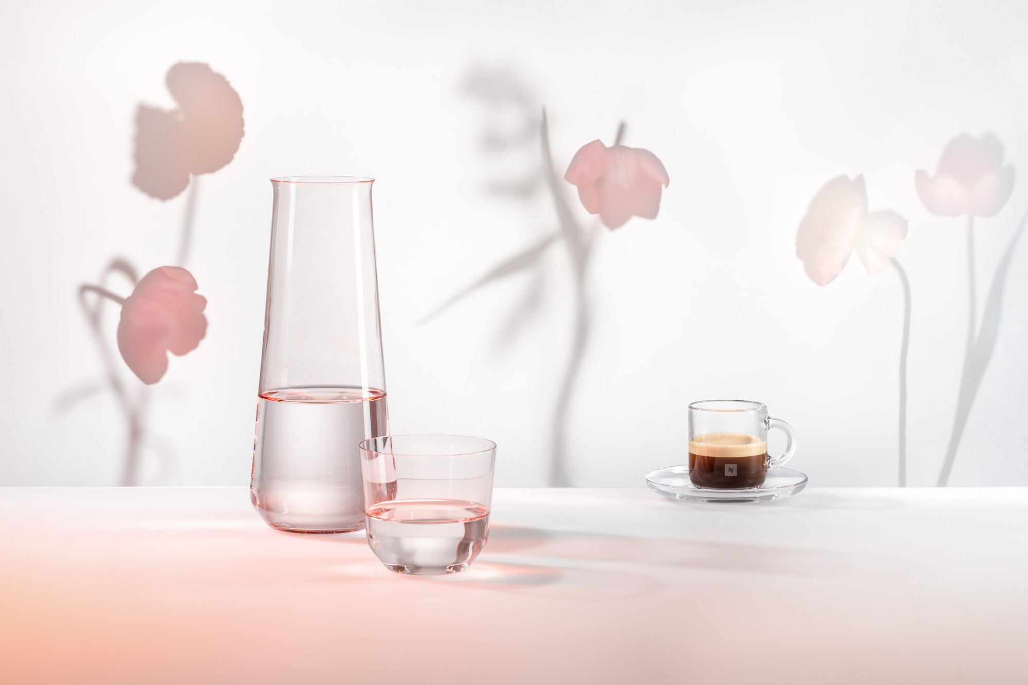 sklo, fotografie skla, fotograf Praha, design, fotograf produkty, Kvetna, Nespresso